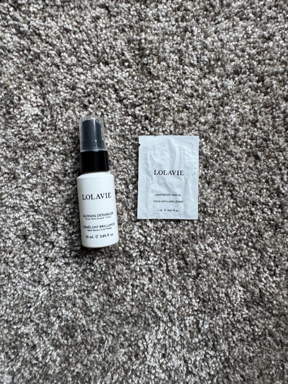 LolaVie Glossing Detangler and Lightweight Hair Oil Samples NEW